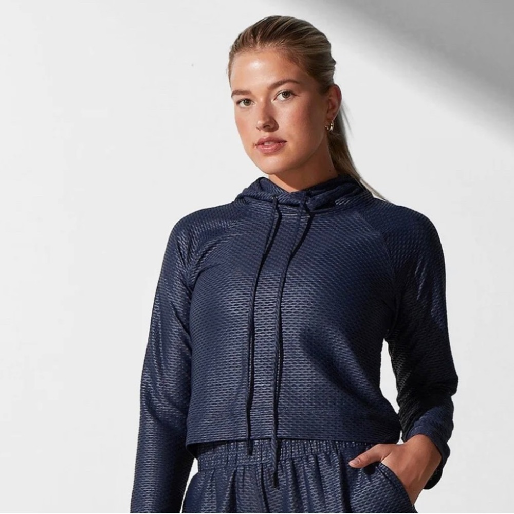 Black Noli mesh crop hoodie